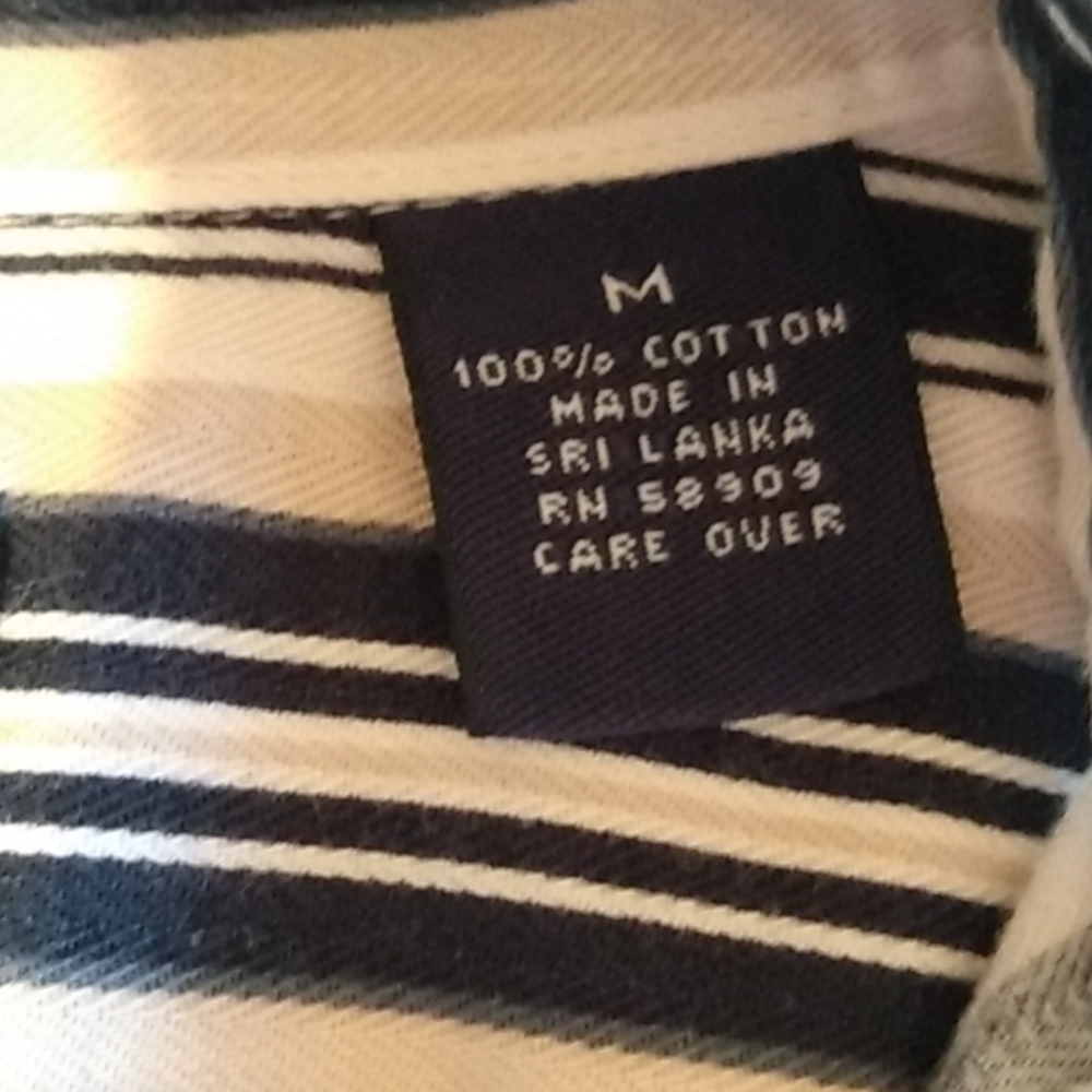 Roundtree & Yorke Mens Classic‎ Fit Striped Button Down Shirt Size M - Picture 8 of 10